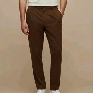 Mode of One Mens Relaxed-Fit Trousers Pant Dark Walnut Size 31